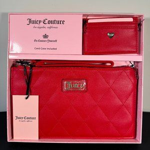 Juicy Couture Lipstick Red Quilted Wristlet & Wallet 2 Piece Gift Box Set - NWT
